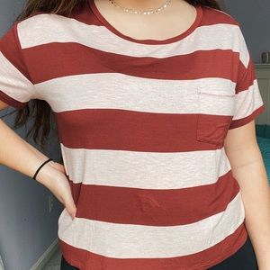American Eagle Striped Crew Neck Tee